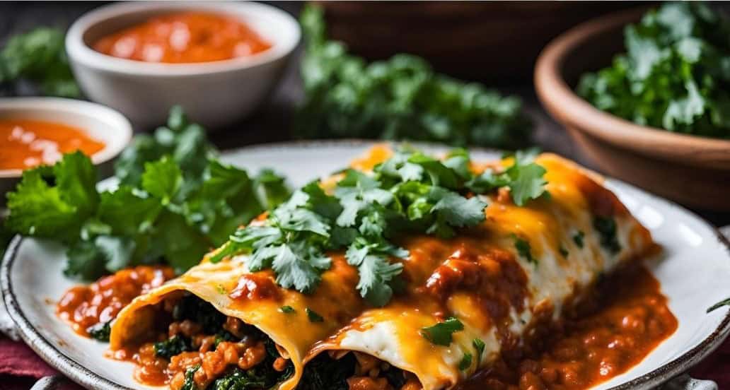 Kale Enchiladas with Sauce