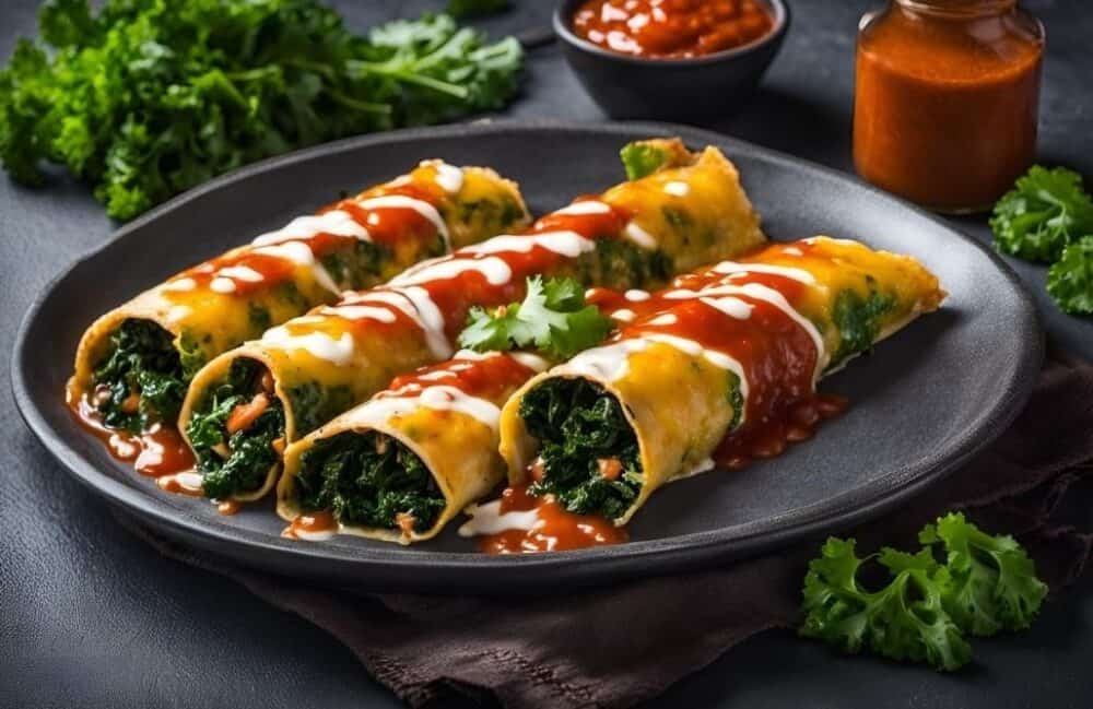 Kale Enchiladas with Sauce