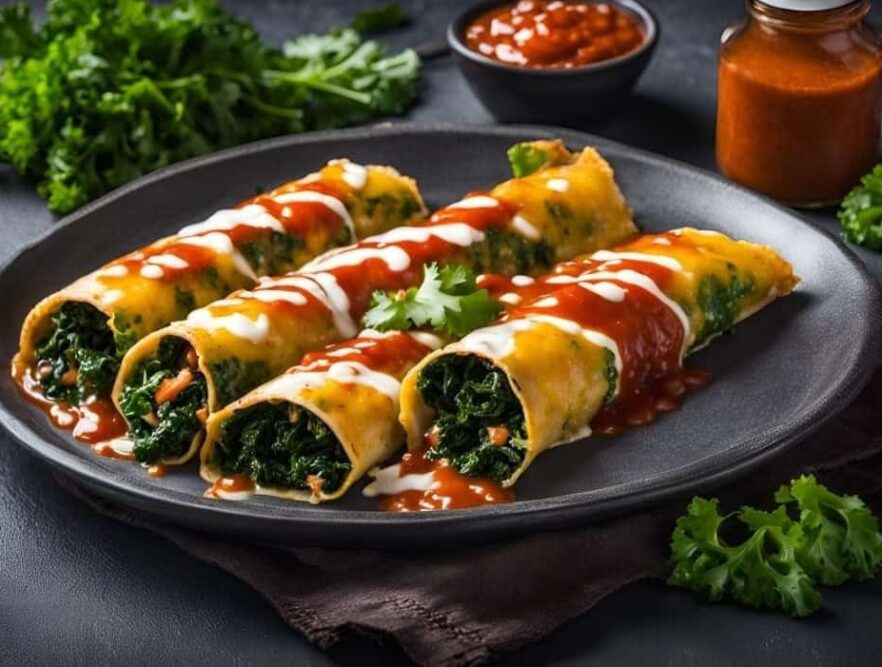 Kale Enchiladas with Sauce