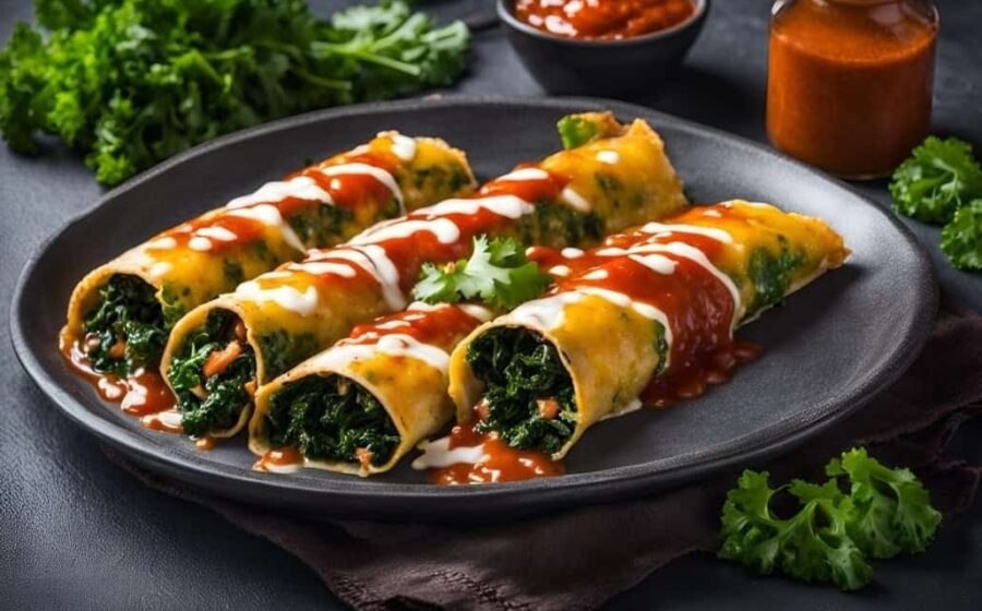 Kale Enchiladas with Sauce