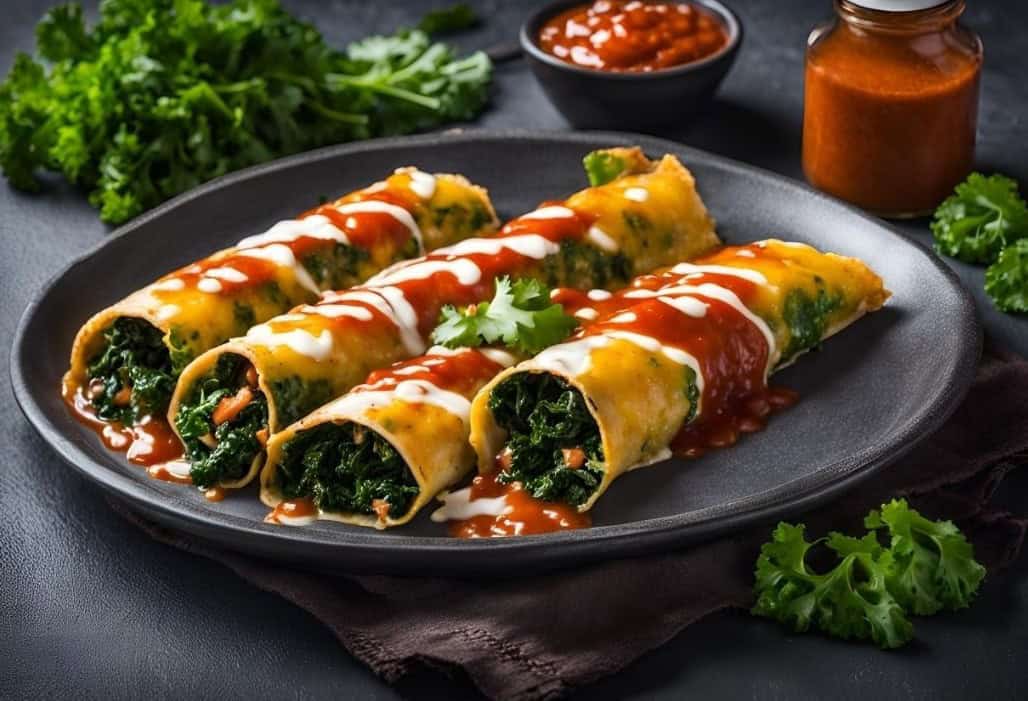 Kale Enchiladas with Sauce