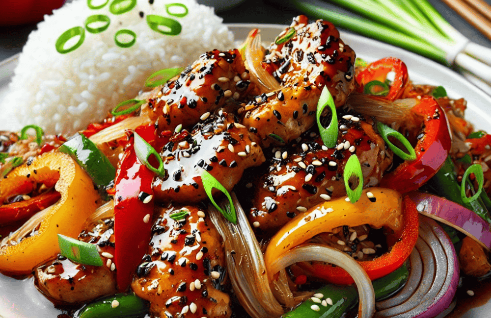 Black Pepper Chicken with Bean Sprouts