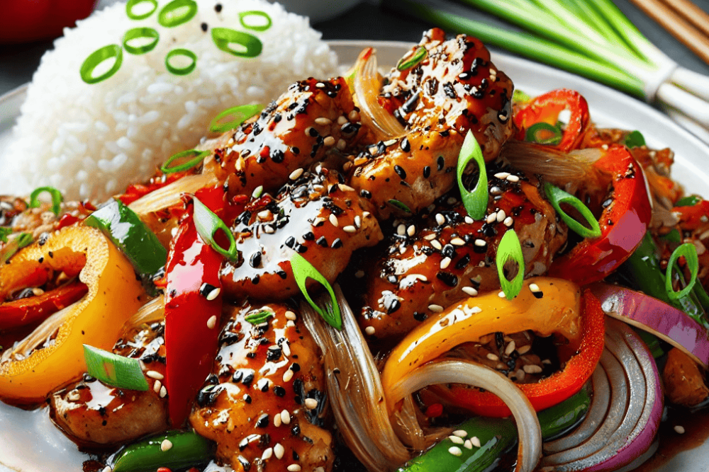 Black Pepper Chicken with Bean Sprouts