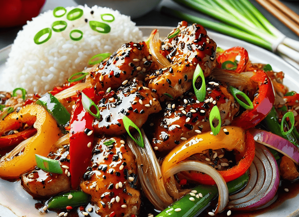 Black Pepper Chicken with Bean Sprouts